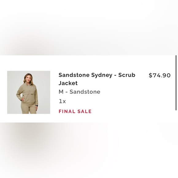 Figs Sandstorm Sydney scrub Jacket- medium - Picture 5 of 5